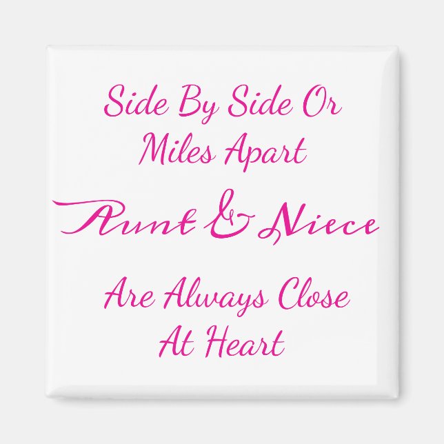 Imán Cita De Amor De Tía Niece: Lado A Lado O A Millas  (Frente)