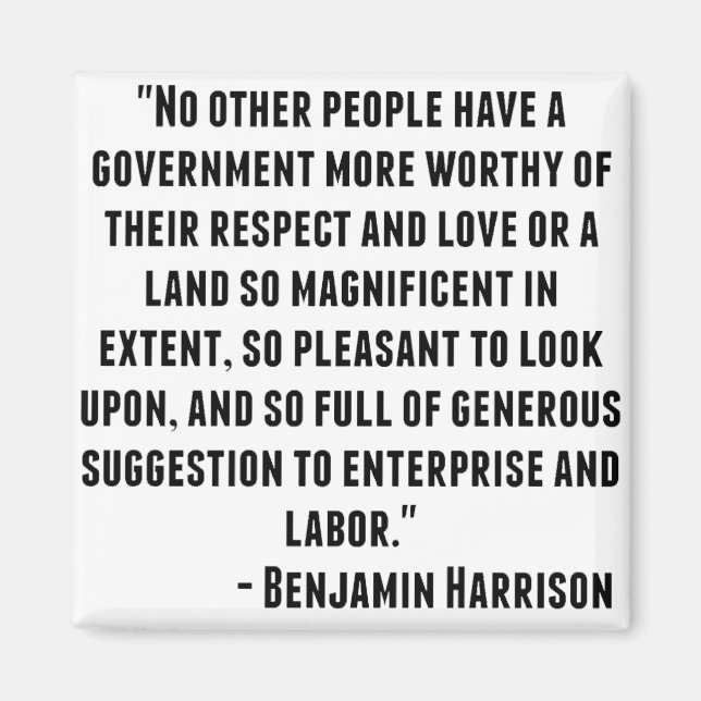Imán Cita de Benjamin Harrison (Frente)