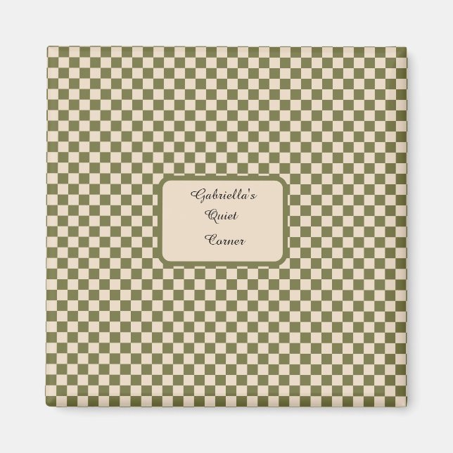 Imán Cita de esquina tranquila verde y beige de Moss ba (Frente)