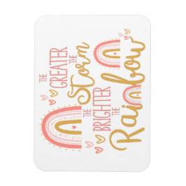 Imán Cita de estímulo del arcoiris rosado bonito