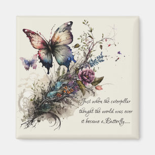 Imán Cita de estímulo Inspirador de mariposa