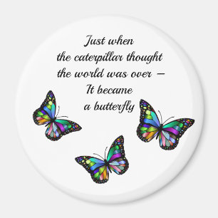Imán Cita de estímulo Inspirador de mariposa