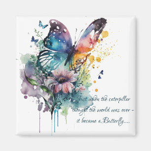 Imán Cita de estímulo Inspirador de mariposa