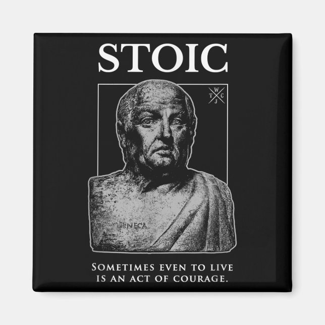 Imán Cita de estoicismo sobre "acto de valor" de Seneca (Frente)