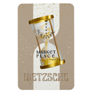 Imán Cita de Filosofía de estilo Art Nouveau de oro