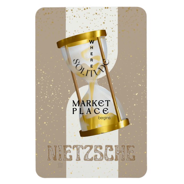 Imán Cita de Filosofía de estilo Art Nouveau de oro (Vertical)