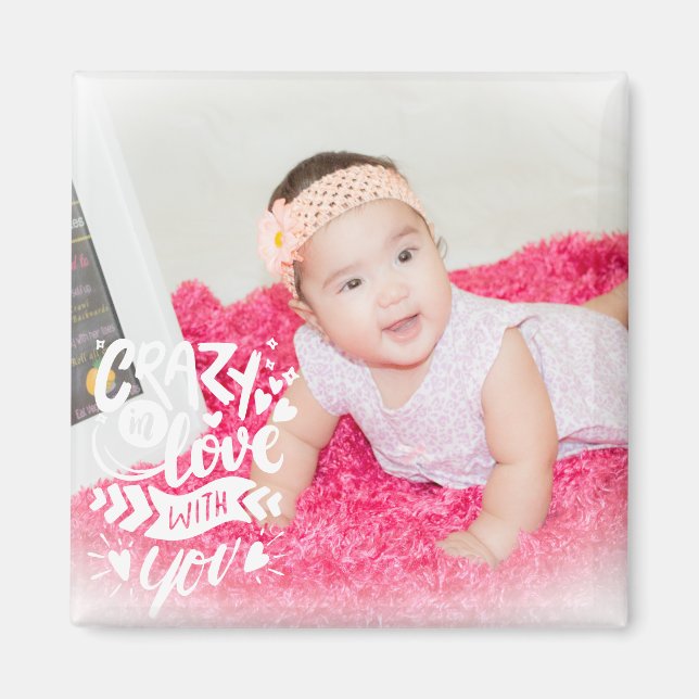 Imán Cita de foto de bebé Día de San Valentín (Frente)