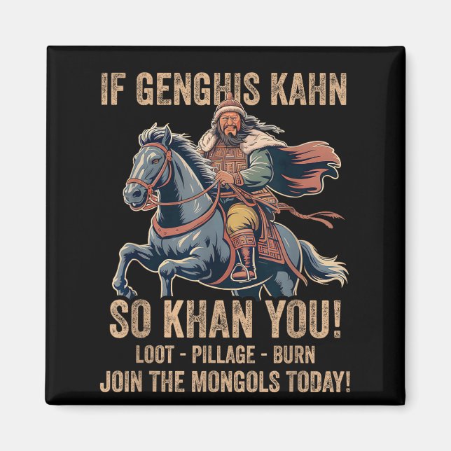 Imán Cita de Gengis Khan Divertida Historia de Mongolia (Frente)