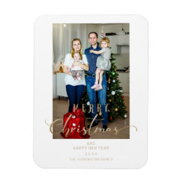 Imán Cita de guión caprichoso de Navidad con foto clási