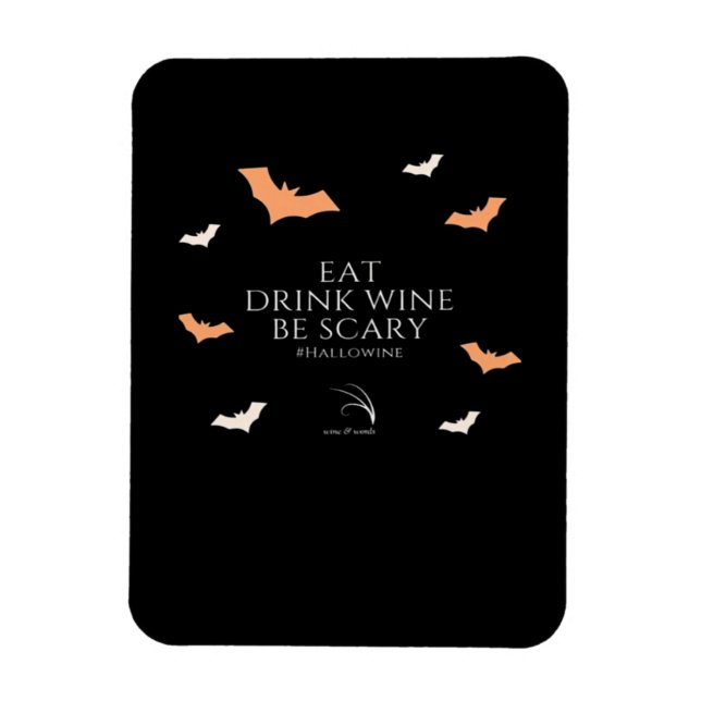 Imán Cita de Hallowine Halloween Comer Beber (Vertical)