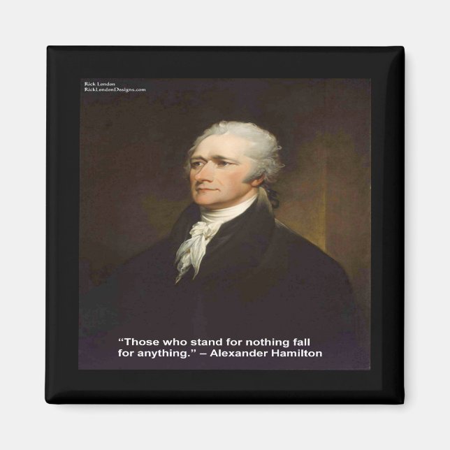Imán Cita De Hamilton "Caída Por Cualquier Cosa" (Frente)