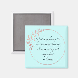 Imán Cita de Jane Austen de Emma – Hoja Rosa Elegante