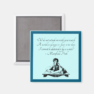 Imán Cita de Jane Austen – Ilustración Vintage de Mansf