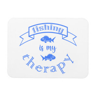 Imán Cita de la bandera Pesca es mi terapia