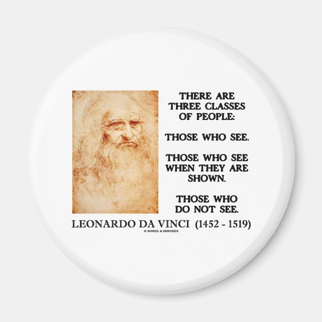 Imán Cita De Leonardo da Vinci De Tres Clases De Person (Frente)