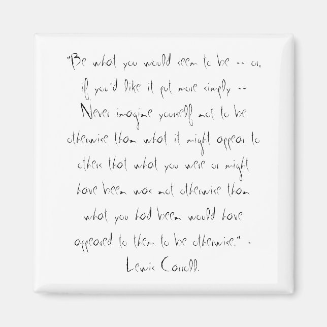 Imán Cita de Lewis Carroll (Frente)
