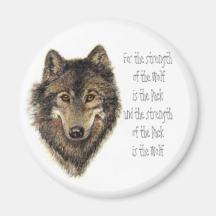 Imán Cita de lobo y paquete - Colección de animales