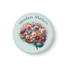 Cita de Mentalidad Boho Watercolor Floral Positivo