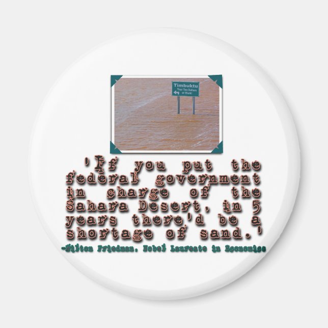 Imán Cita de Milton Friedman: Eficiencia del gobierno (Frente)