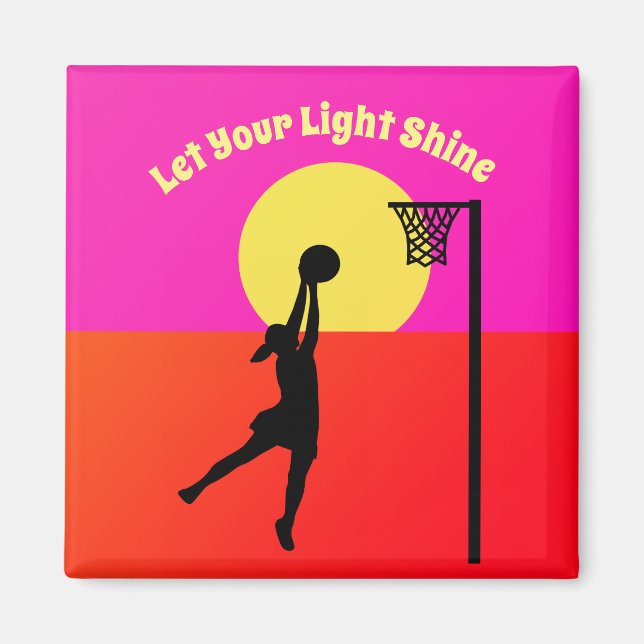 Imán Cita de Netball Inspirador de gol Shooter (Frente)
