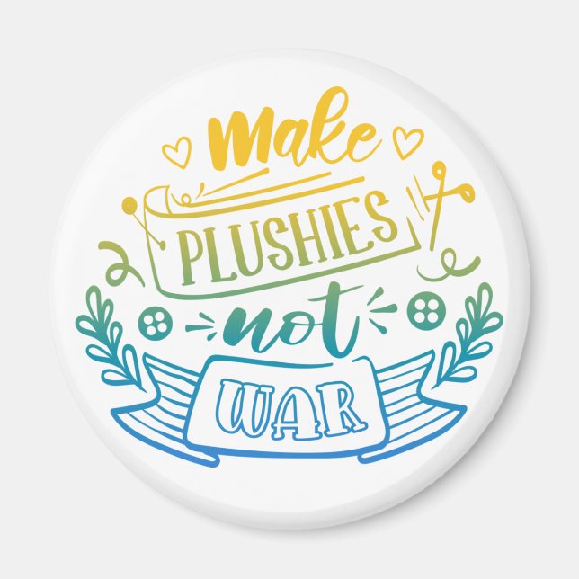 Imán Cita de paz de gradiente azul amarillo para creado (Frente)