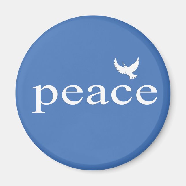 Imán Cita de paz Inspiradora azul (Frente)