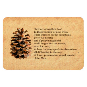 Imán Cita De Pine Cone Y John Muir