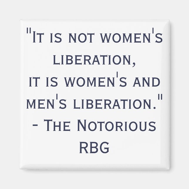 Imán Cita de RBG por la liberación de las mujeres (Frente)