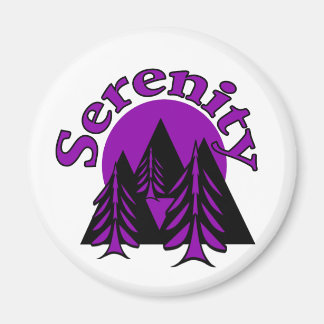 Imán Cita de serenidad Árboles modernos de luna morada 