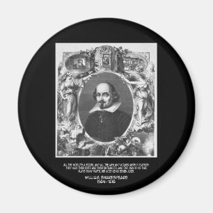 Imán Cita de Shakespeare ~ Todo el mundo en una etapa