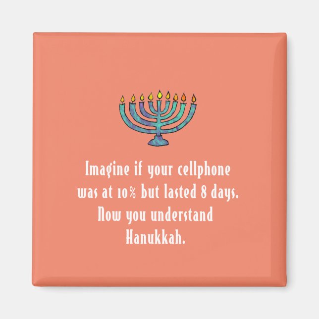 Imán Cita de teléfono satelital divertida de Hanukkah C (Frente)