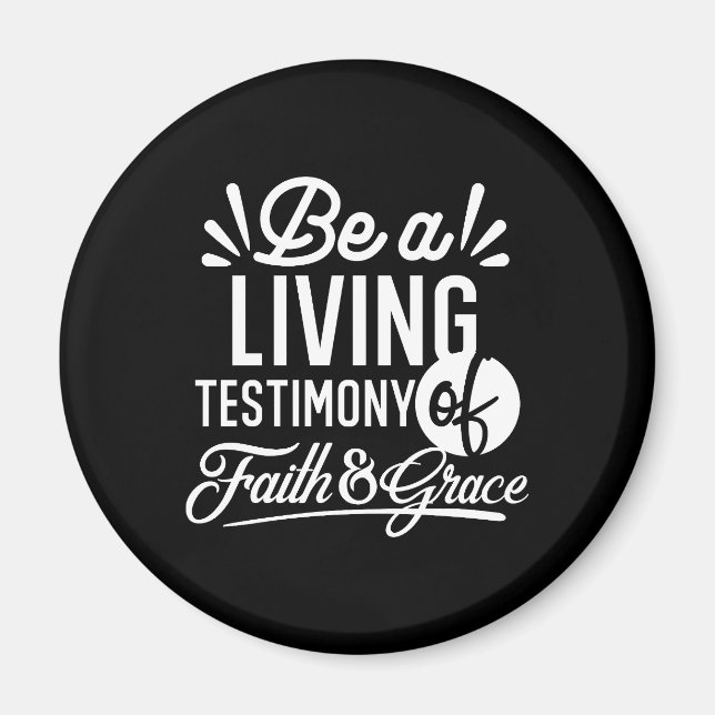 Imán Cita de testimonio de vida espiritual fe y gracia (Frente)