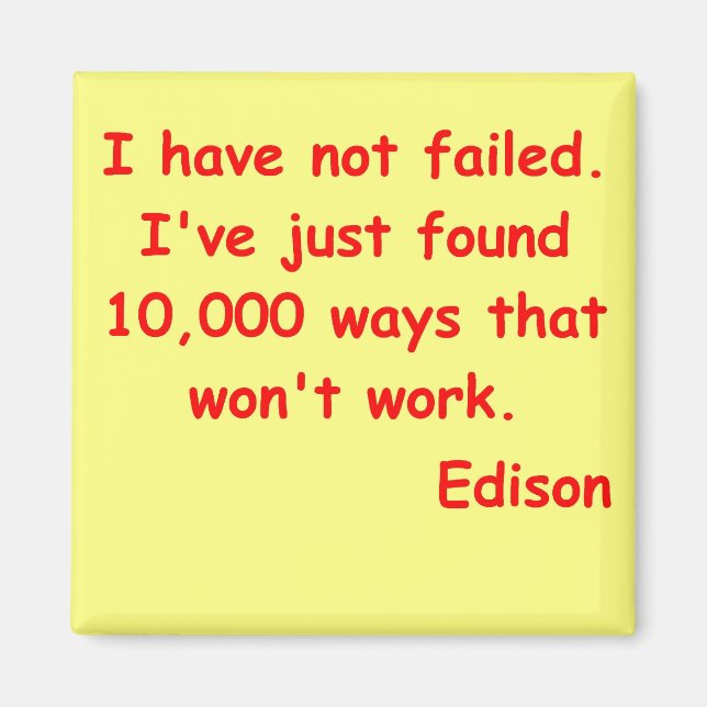 Imán cita de Thomas Edison (Frente)
