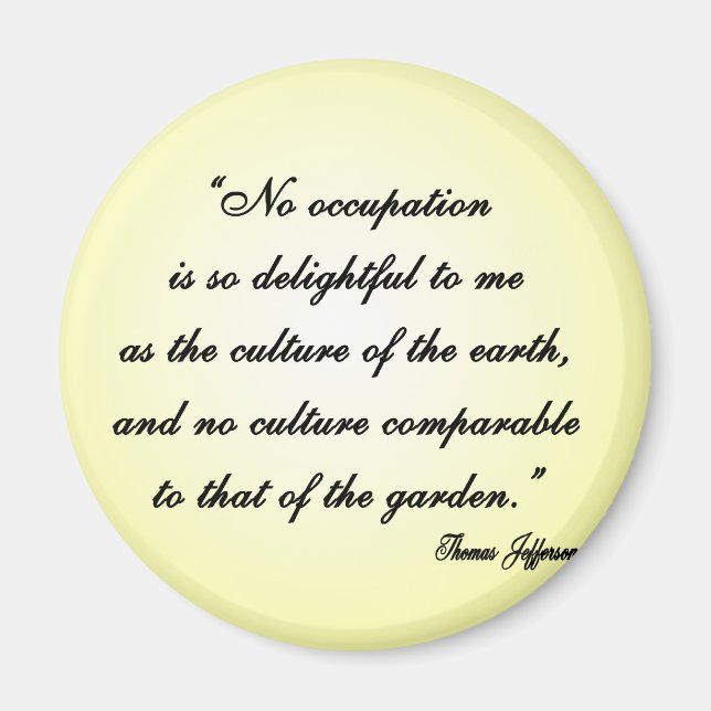 Imán Cita de Thomas Jefferson Garden (Frente)