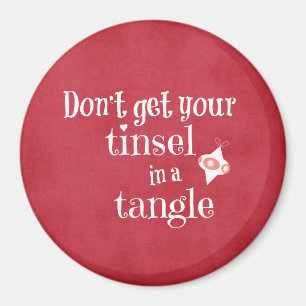 Imán Cita de Tinsel en Navidades de ángulo