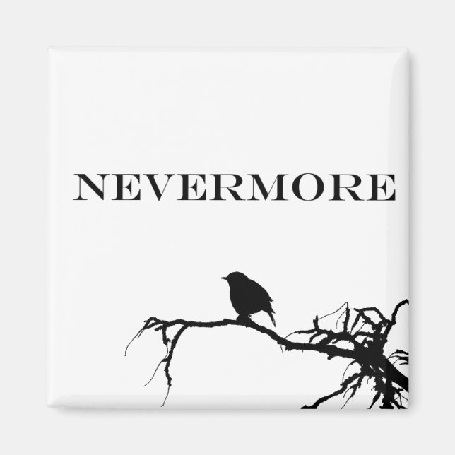 Imán Cita del poema Edgar Allan Poe de Nevermore Raven (Frente)