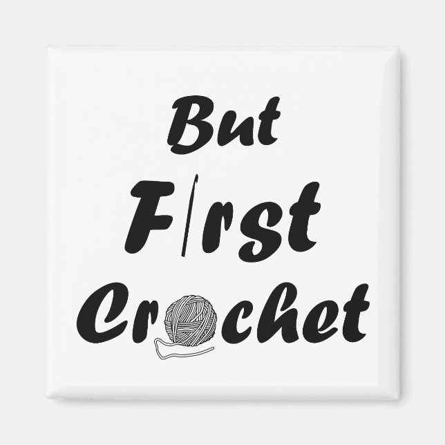 Imán cita divertida de crochet (Frente)