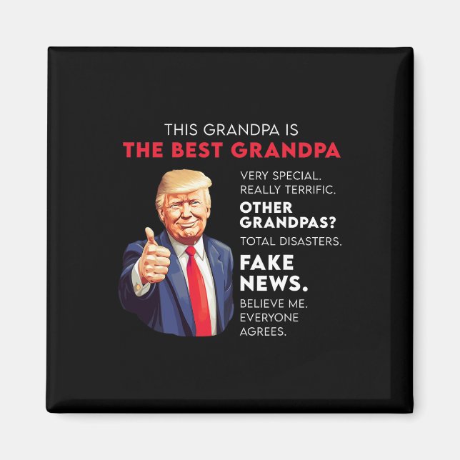 Imán Cita divertida de Donald Trump para el abuelo cons (Frente)