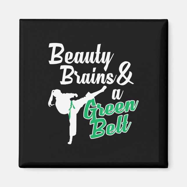 Imán Cita divertida de judo sobre el Cinturón Verde Tae (Frente)