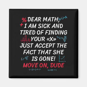 Imán Cita Divertida de Matemáticas Querida Matemáticas