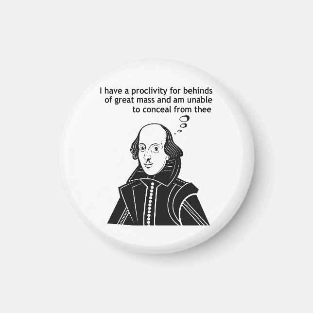 Imán Cita divertida de Shakespeare (Frente)