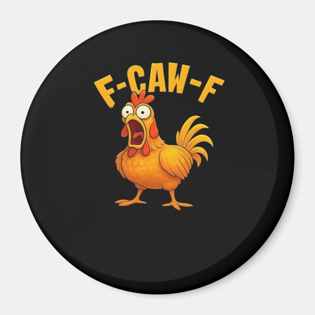 Imán Cita divertida esencial de pollo F-Caw-F (Frente)
