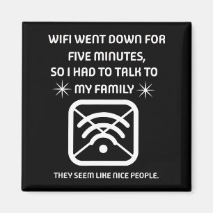 Imán Cita Divertida Wifi se Cae Regalo para Informático
