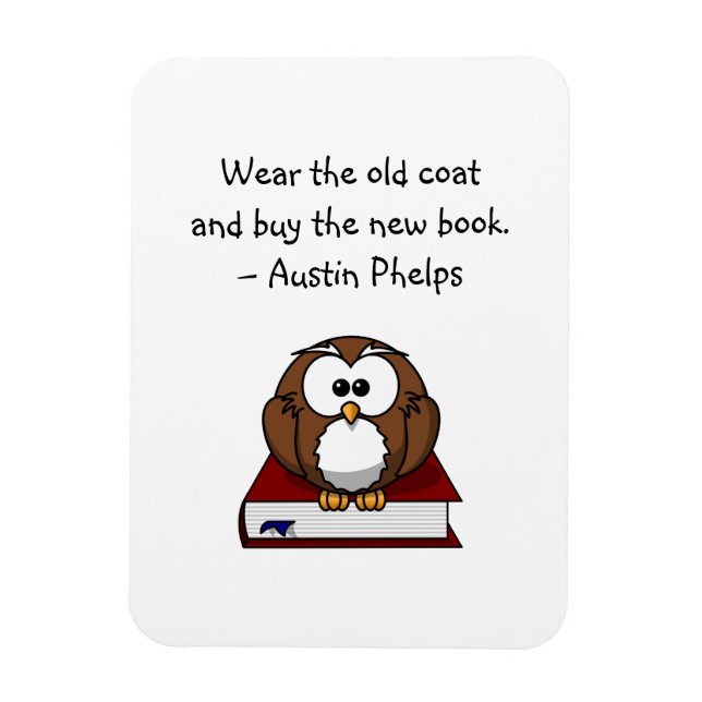 Imán Cita divertida y linda de búho para comprar libros (Vertical)