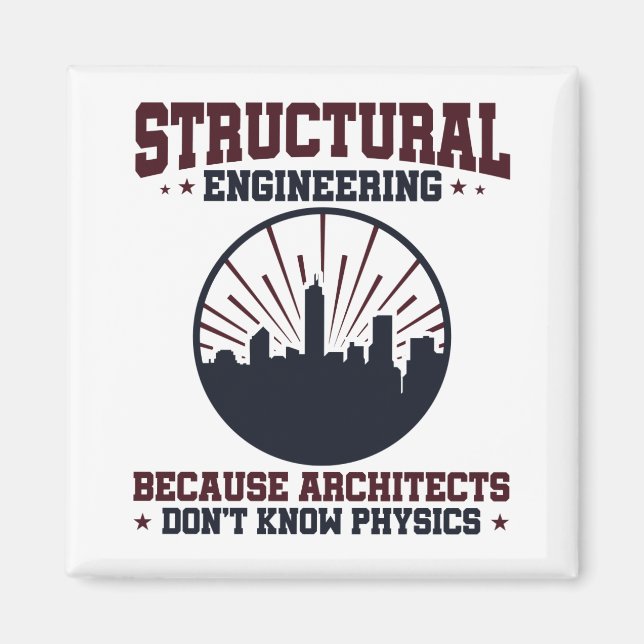 Imán Cita Física divertida de ingeniero estructural (Frente)