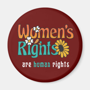 Imán Cita floral sobre los derechos humanos de la mujer