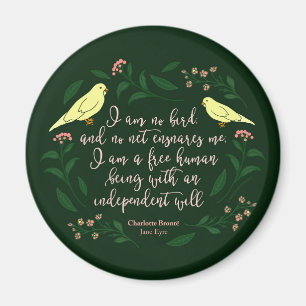 Imán Cita floral verde de Charlotte Bronte Jane Eyre