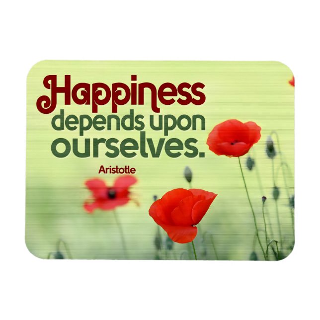 Imán Cita Inspiradora Aristóteles "Felicidad" Flexible (Horizontal)