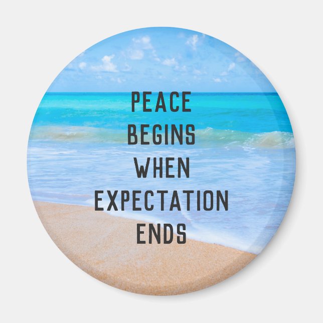 Imán Cita inspiradora con escena tropical de la playa (Frente)