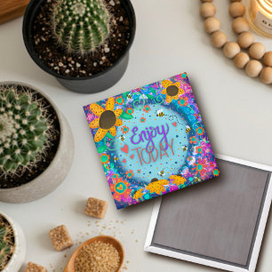 Imán Cita inspiradora Cute Bonito floral moderna